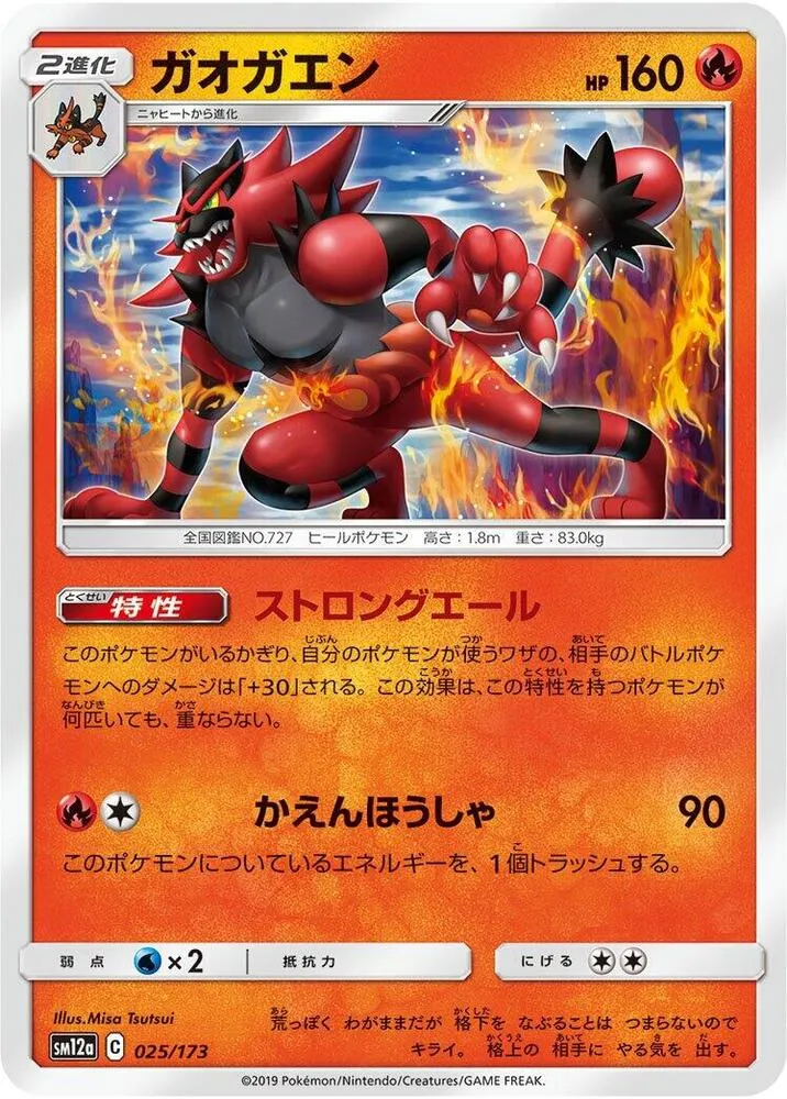 Front of Incineroar 25, TAG TEAM GX タッグオールスターズ Japanese