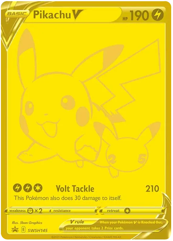 SWSH Black Star Promos 영어판 Pikachu V SWSH145 카드 앞면