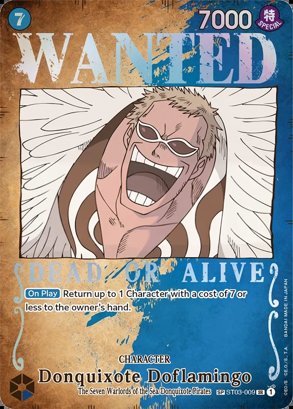 The Seven Warlords of the Sea 英語版 Donquixote Doflamingo ST03-009 · パラレル カード表面