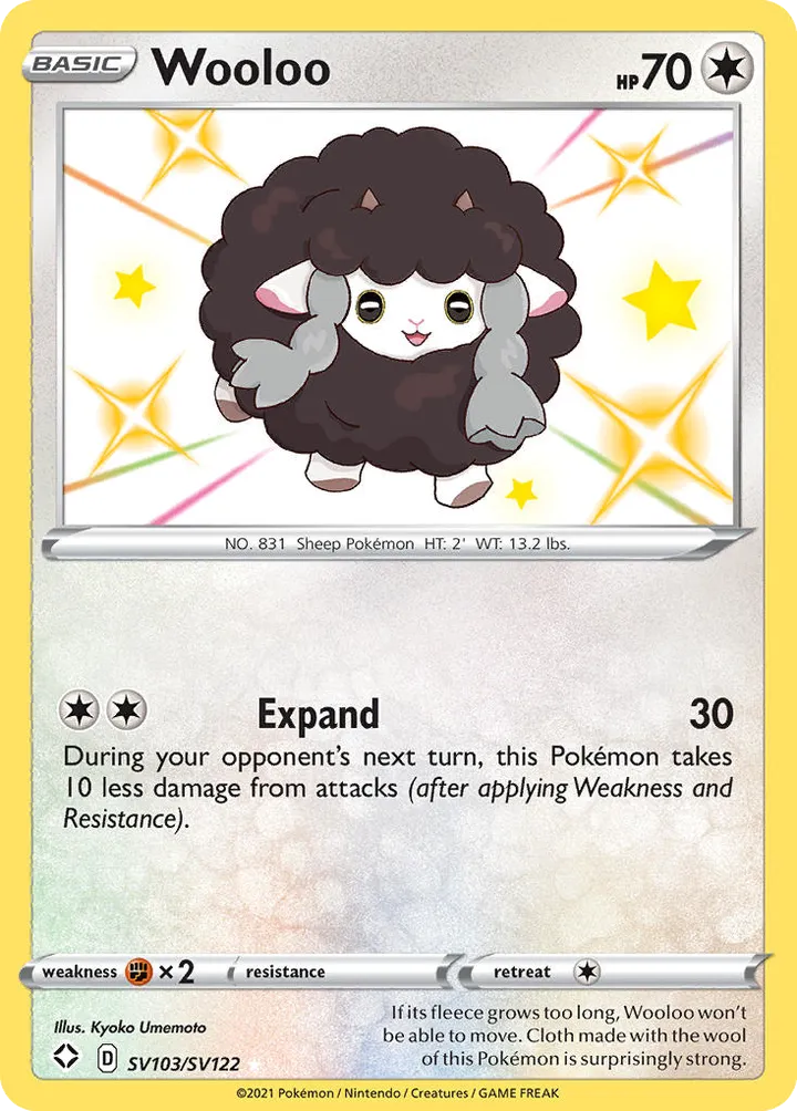 Shining Fates 영어판 Wooloo SV103 카드 앞면