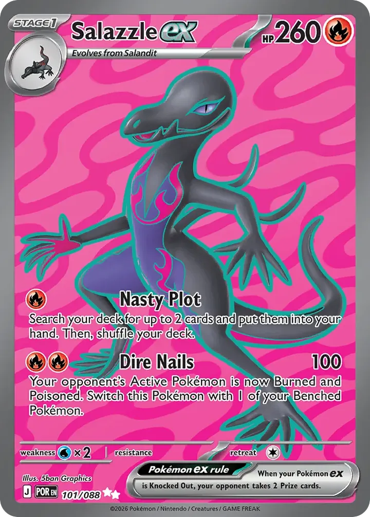 Mega Evolution—Perfect Order 영어판 Salazzle ex 101 카드 앞면