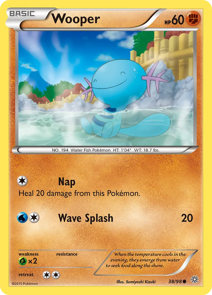 XY—Ancient Origins 英語版 Wooper 38 カード表面