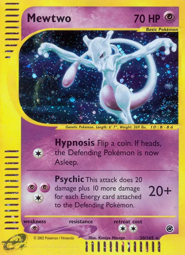 Front of Mewtwo 20, Expedition Base Set English