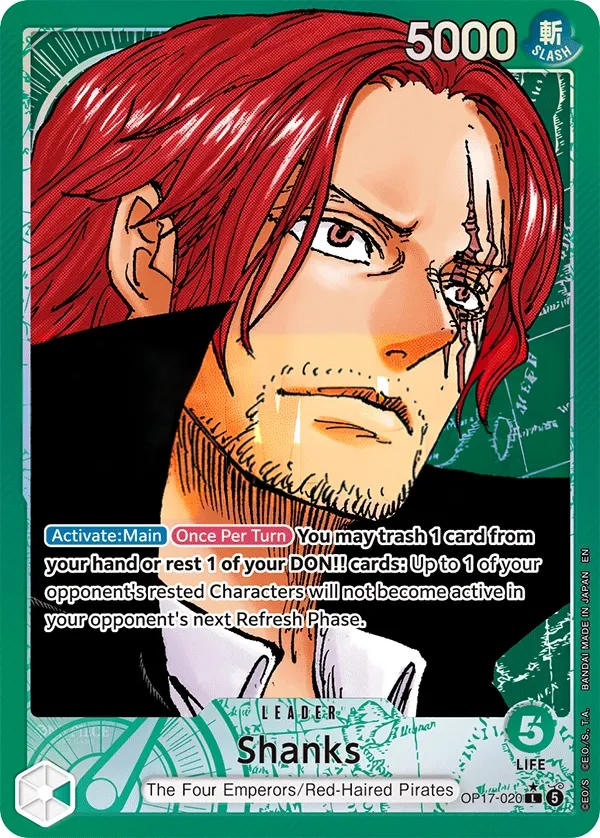 The World's Strongest Warriors 영어판 Shanks OP17-020 · 패럴렐 카드 앞면