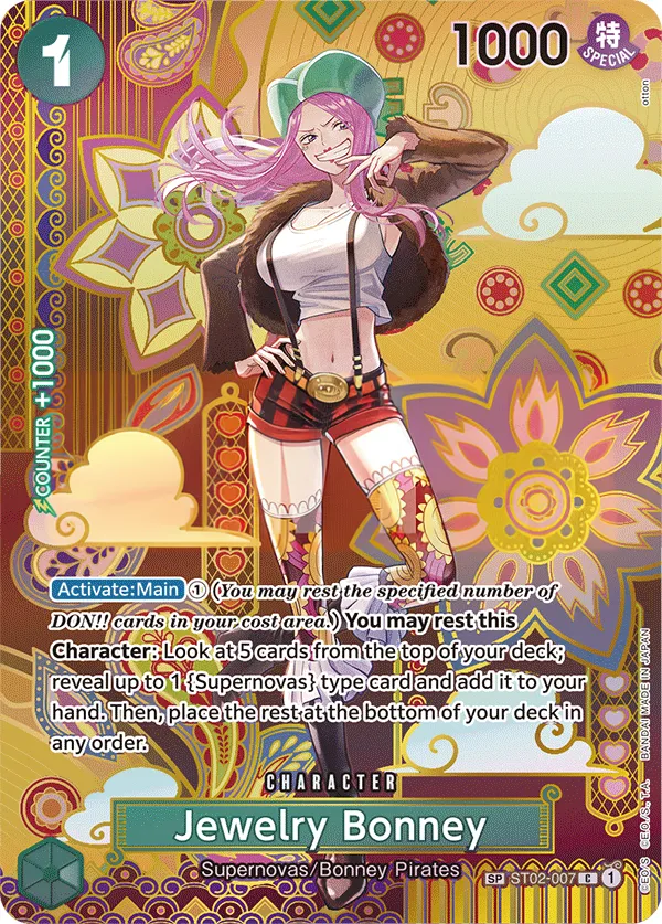 Worst Generation 영어판 Jewelry Bonney ST02-007 · 패럴렐 2 카드 앞면