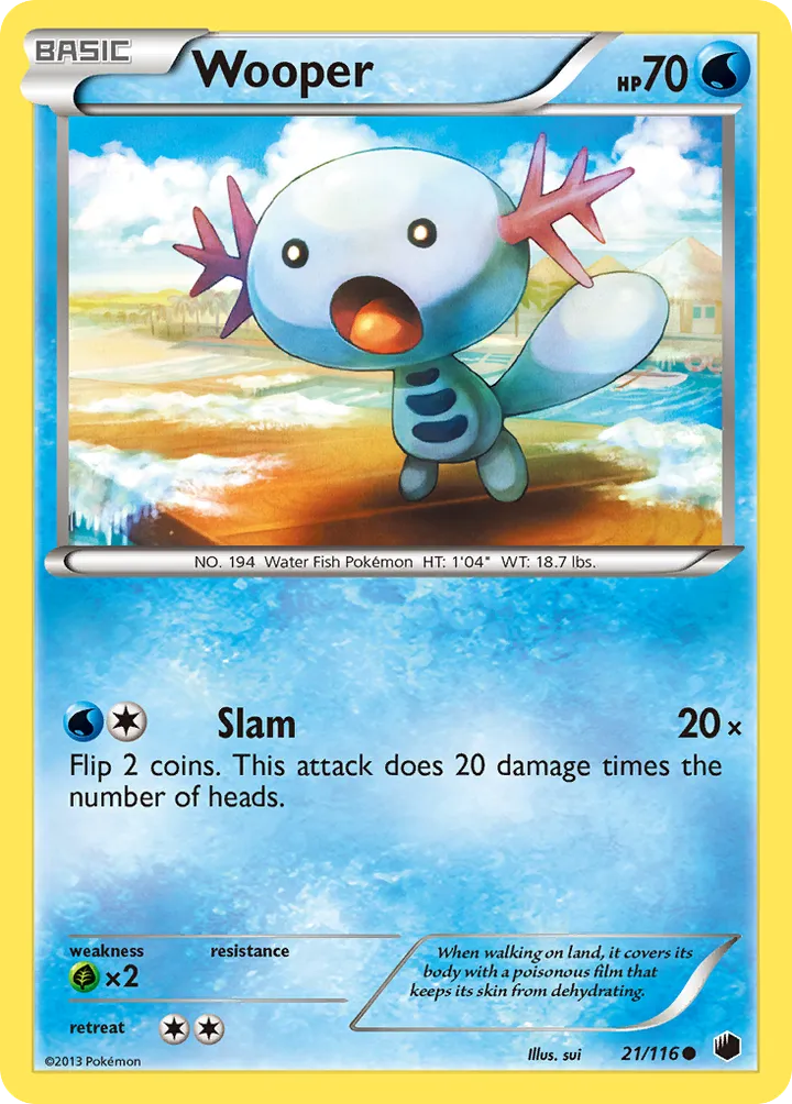 Black & White—Plasma Freeze 영어판 Wooper 21 카드 앞면
