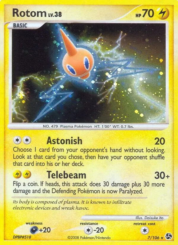 Diamond & Pearl—Great Encounters 영어판 Rotom 7 카드 앞면