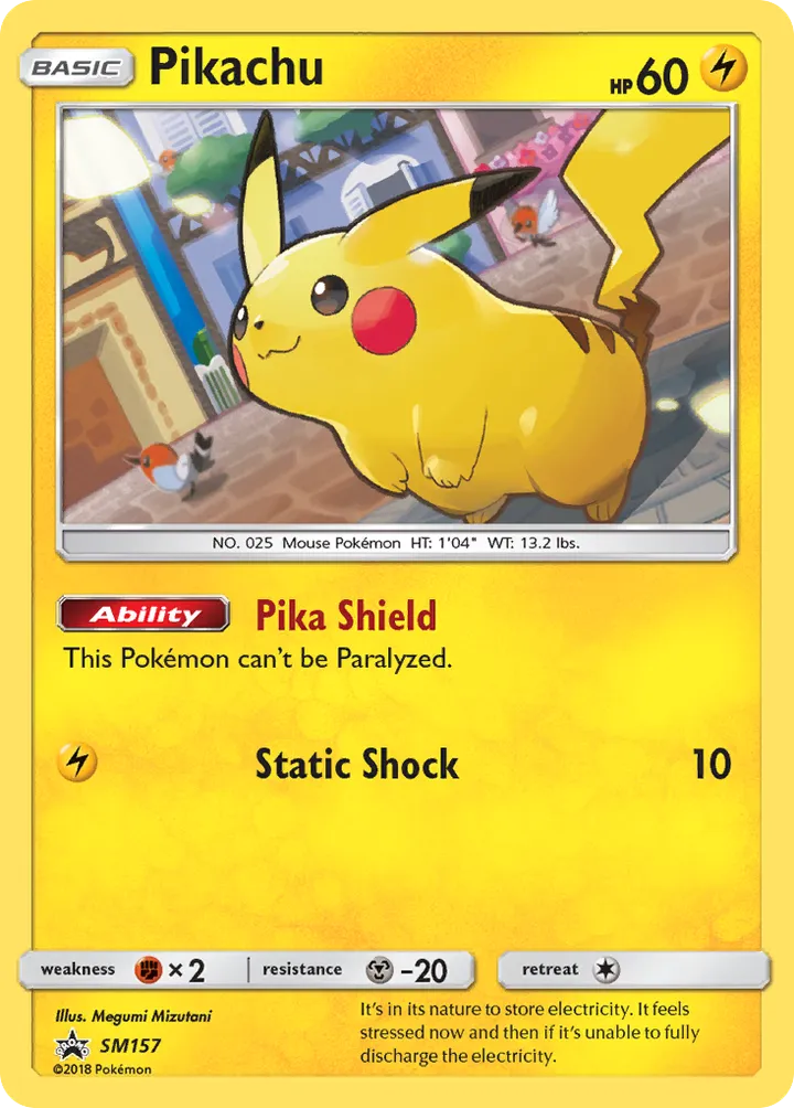 SM Black Star Promos 영어판 Pikachu SM157 카드 앞면