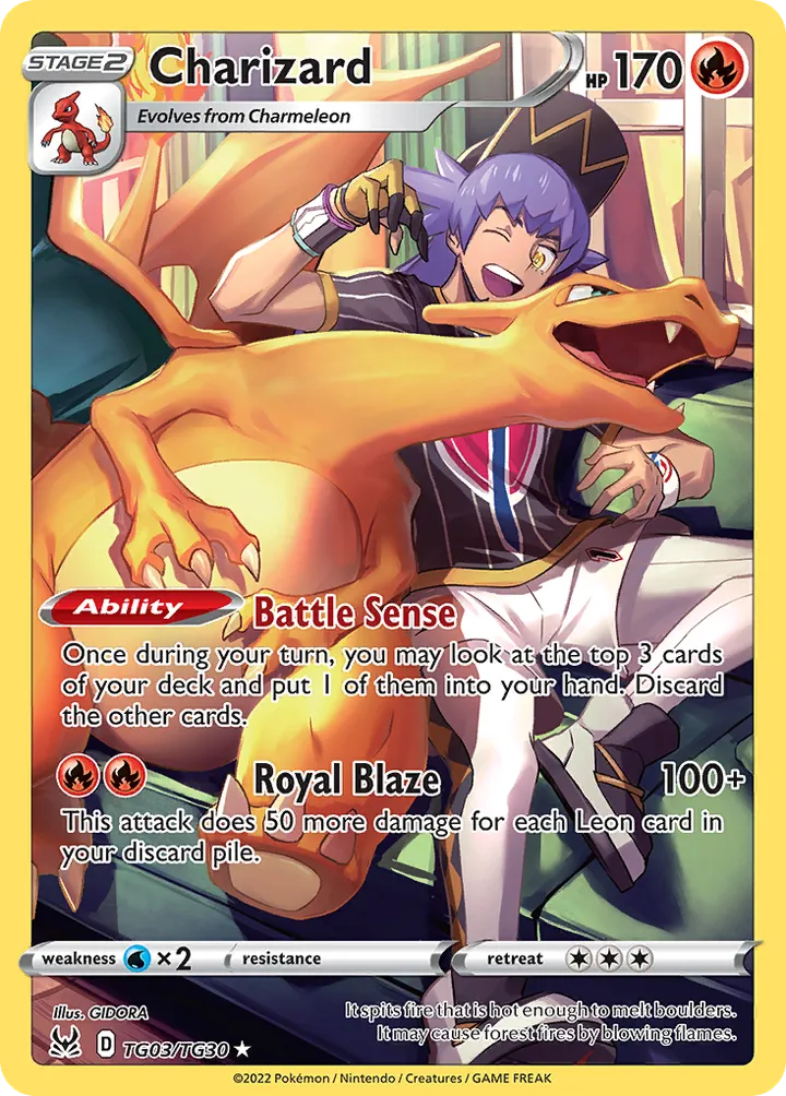 Sword & Shield—Lost Origin 영어판 Charizard TG03 카드 앞면