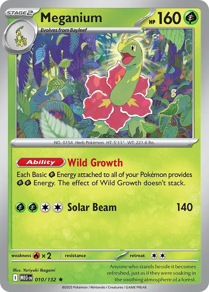 Mega Evolution 영어판 Meganium 10 카드 앞면