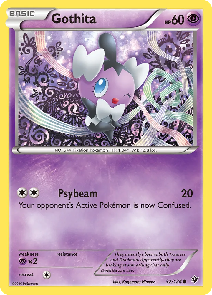 XY—Fates Collide 영어판 Gothita 32 카드 앞면