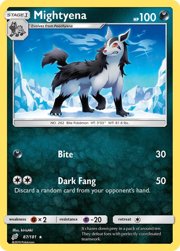 Sun & Moon—Team Up 英語版 Mightyena 87 カード表面