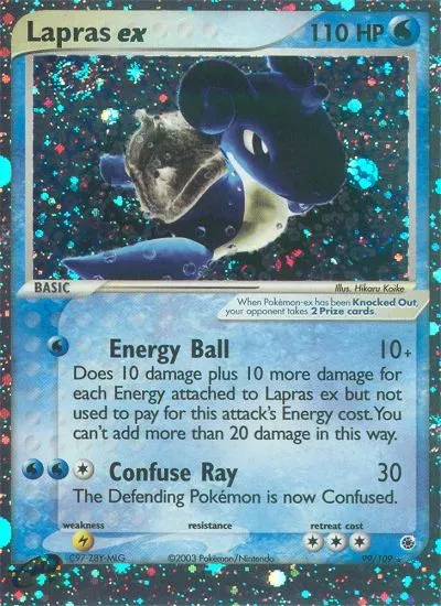 EX Ruby & Sapphire 영어판 Lapras ex 99 카드 앞면