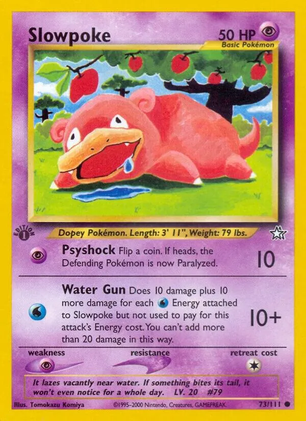 Neo Genesis 영어판 Slowpoke 73 카드 앞면