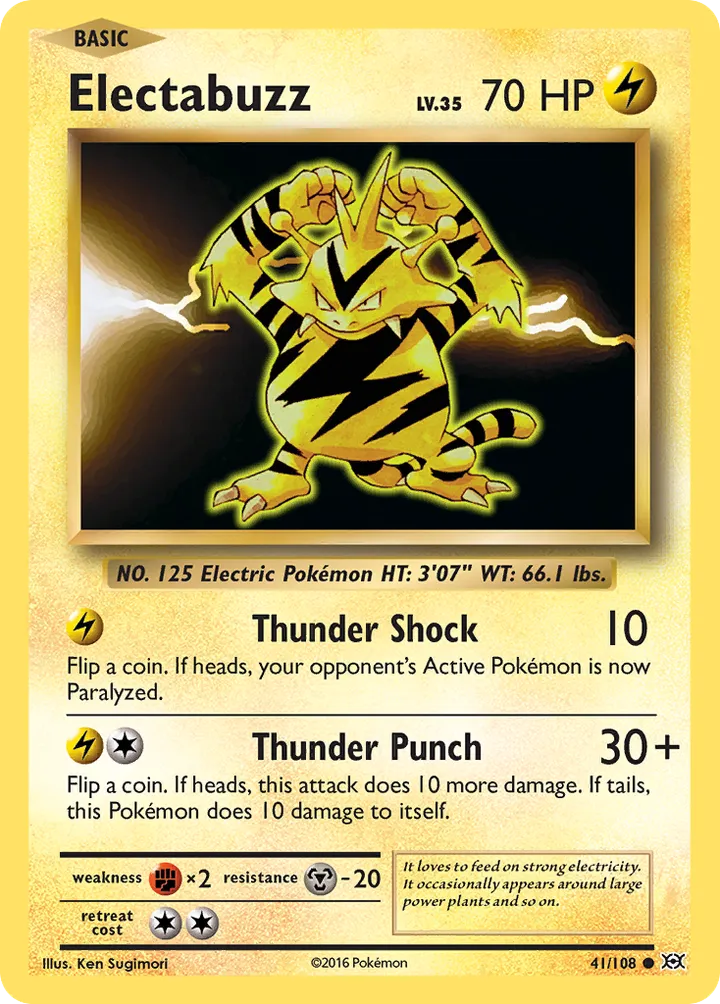 XY—Evolutions 英語版 Electabuzz 41 カード表面