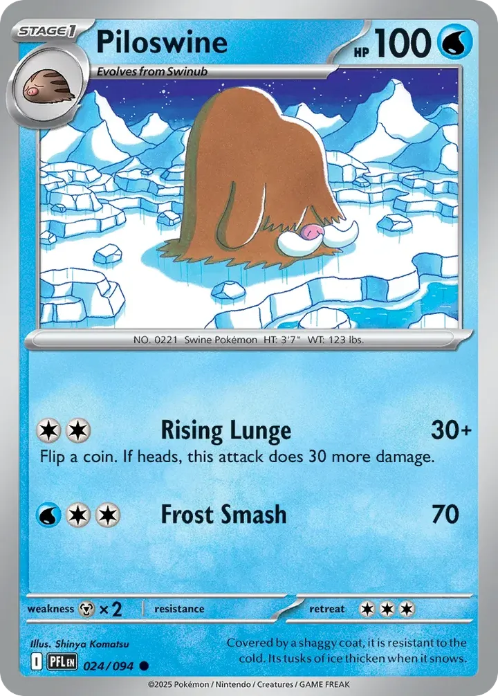 Mega Evolution—Phantasmal Flames 英語版 Piloswine 24 カード表面