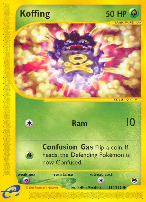 Expedition Base Set 영어판 Koffing 114 카드 앞면