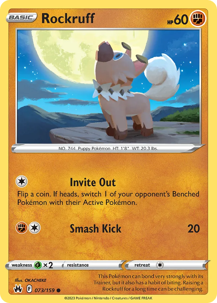 Crown Zenith 英語版 Rockruff 73 カード表面