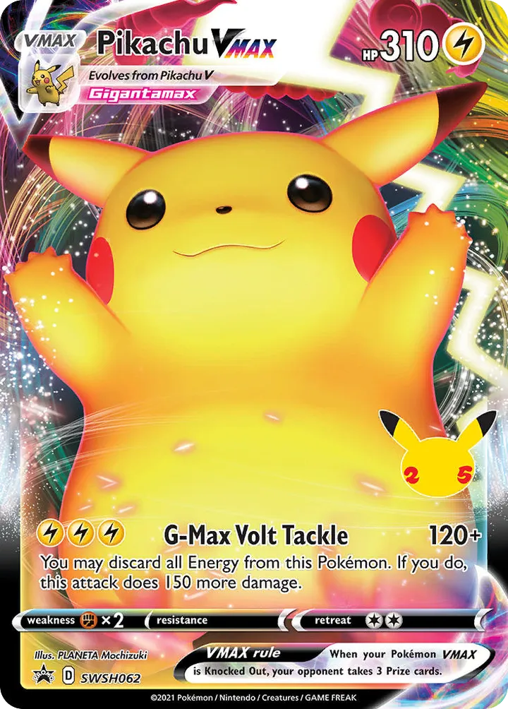 Front of Pikachu VMAX SWSH062, SWSH Black Star Promos English