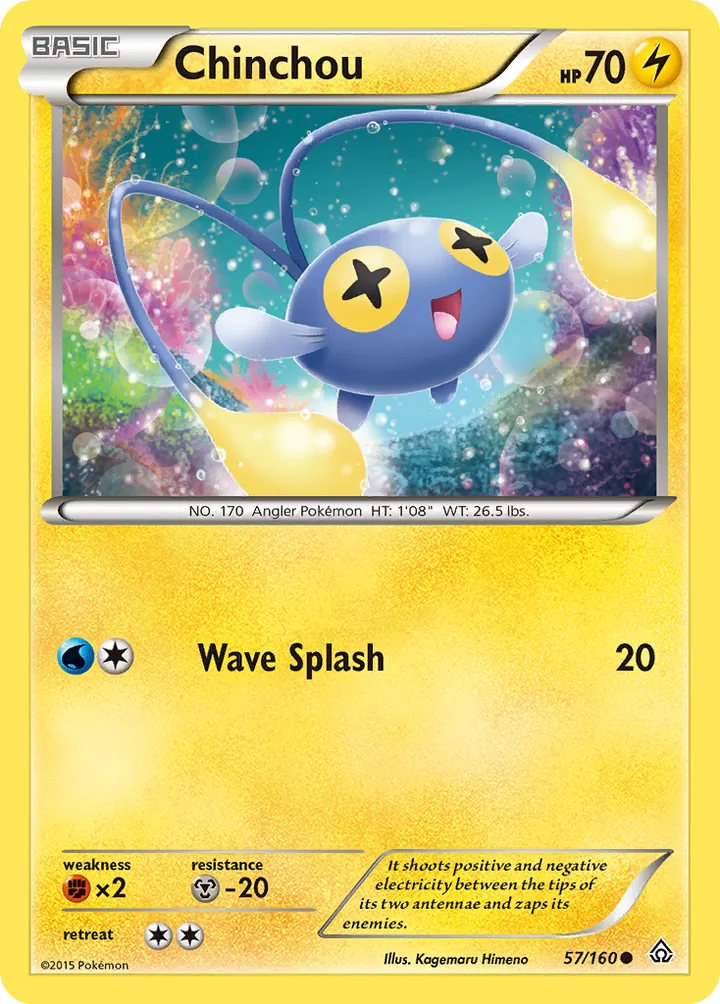 XY—Primal Clash 영어판 Chinchou 57 카드 앞면