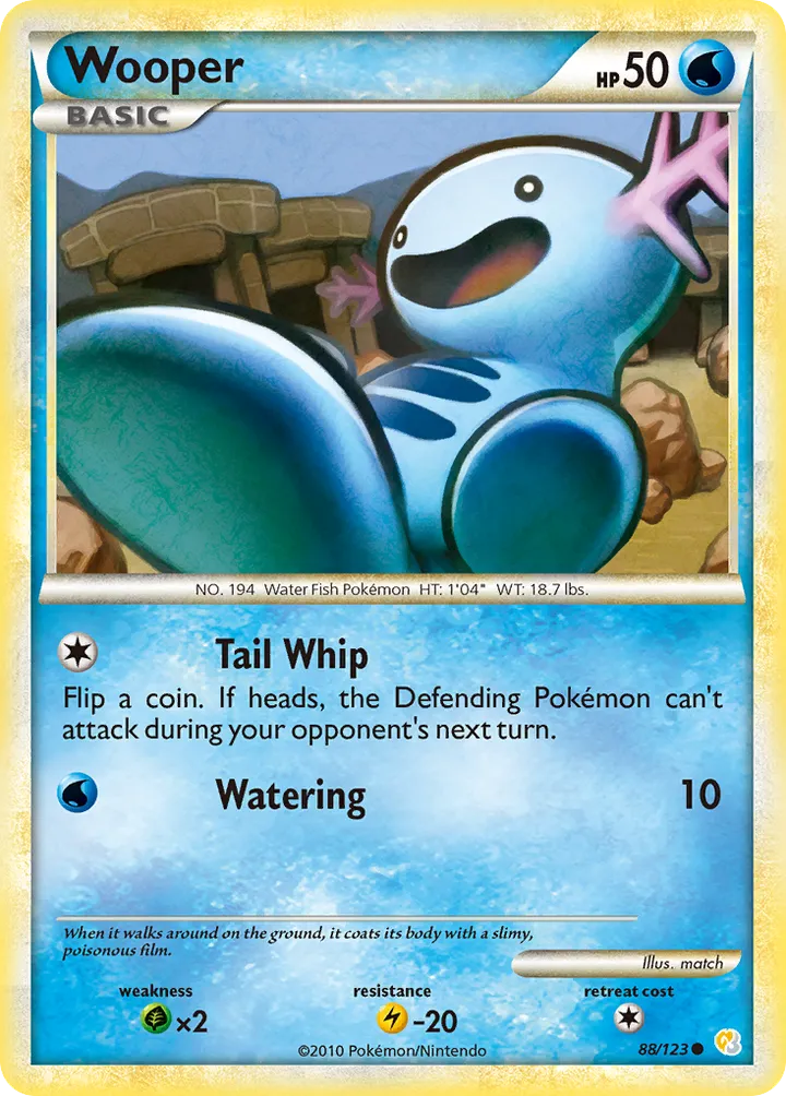 HeartGold & SoulSilver 영어판 Wooper 88 카드 앞면