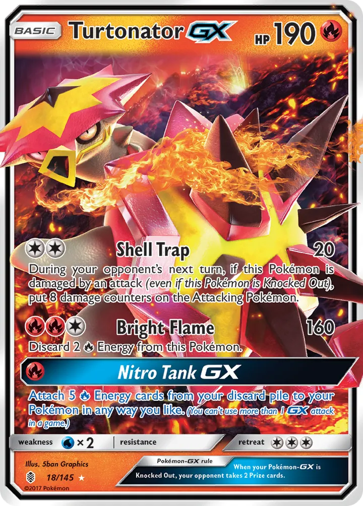Sun & Moon—Guardians Rising 英語版 Turtonator-GX 18 カード表面