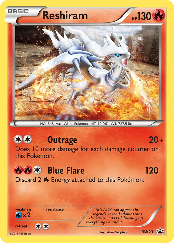 BW Black Star Promos 英語版 Reshiram BW23 カード表面