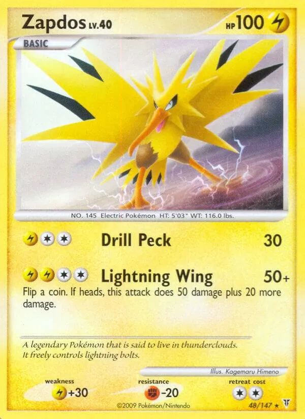 Platinum—Supreme Victors 영어판 Zapdos 48 카드 앞면