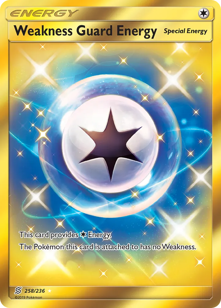 Sun & Moon—Unified Minds 영어판 Weakness Guard Energy 258 카드 앞면