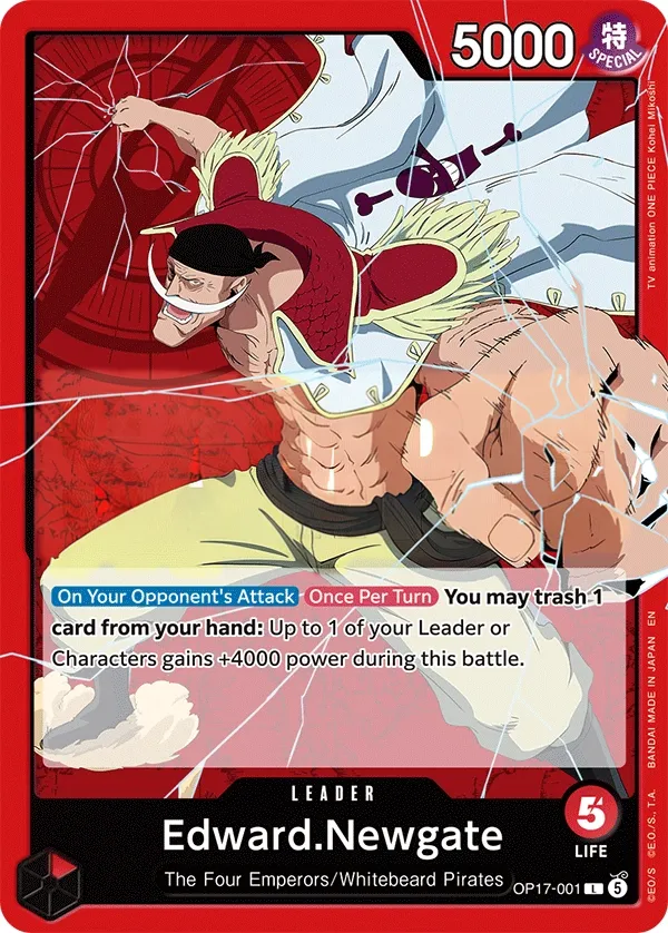 The World's Strongest Warriors 英語版 Edward.Newgate OP17-001 カード表面