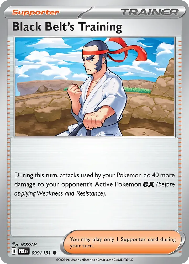 Scarlet & Violet—Prismatic Evolutions 영어판 Black Belt's Training 99 카드 앞면
