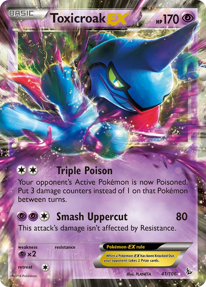 XY—Flashfire 영어판 Toxicroak-EX 41 카드 앞면