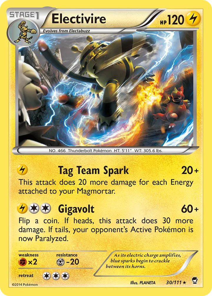 XY—Furious Fists 英語版 Electivire 30 カード表面