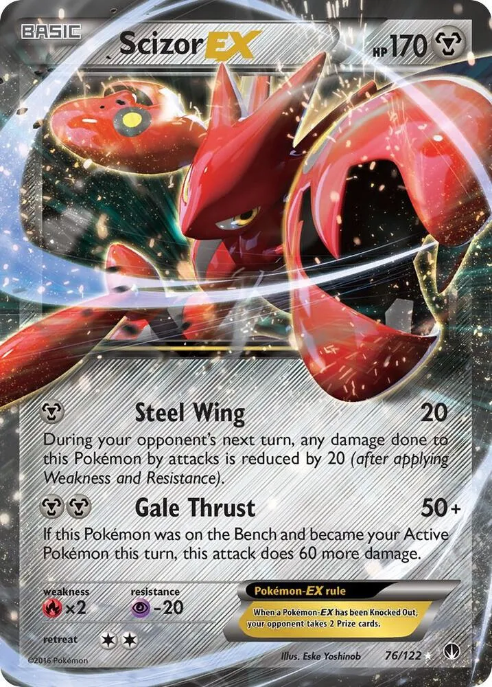 XY—BREAKpoint 영어판 Scizor-EX 76 카드 앞면