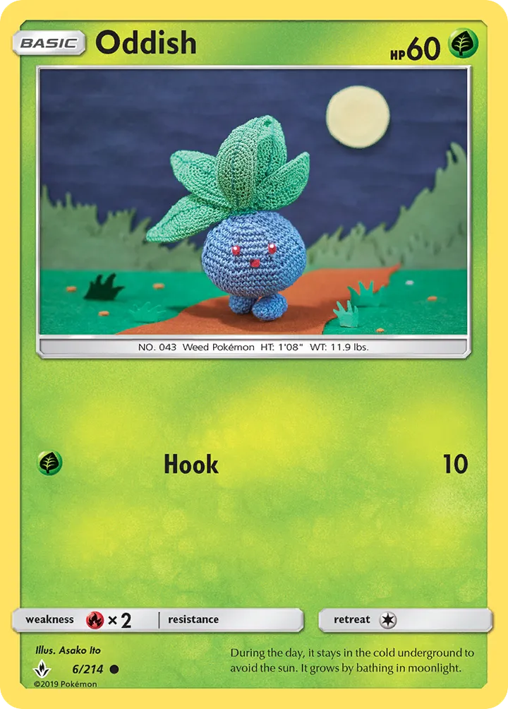 Sun & Moon—Unbroken Bonds 英語版 Oddish 6 カード表面