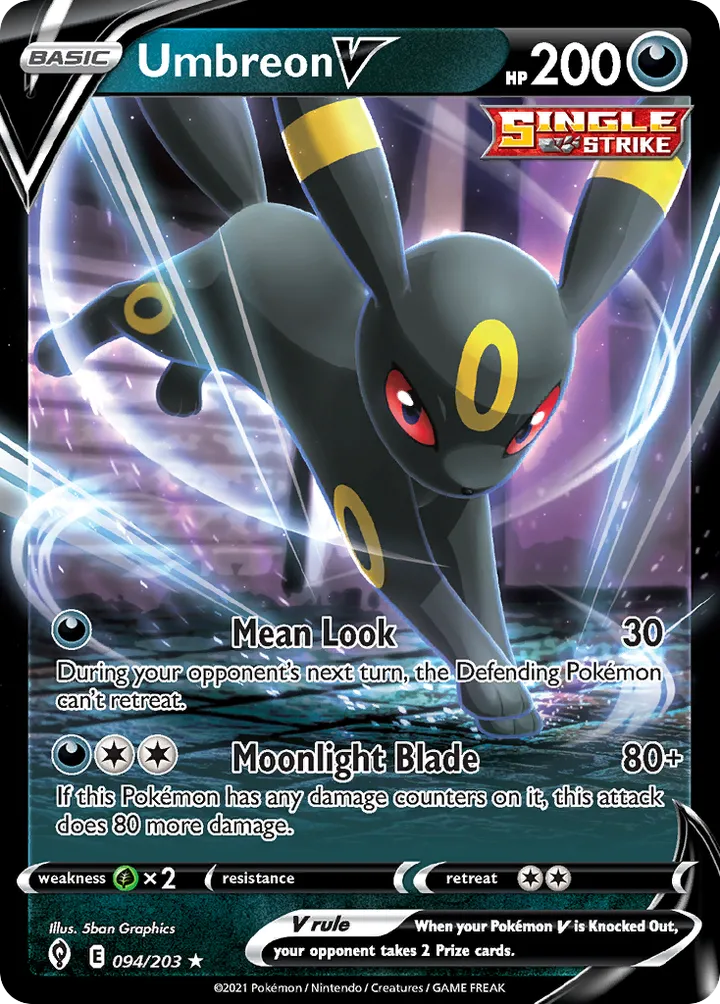 Sword & Shield—Evolving Skies 영어판 Umbreon V 94 카드 앞면