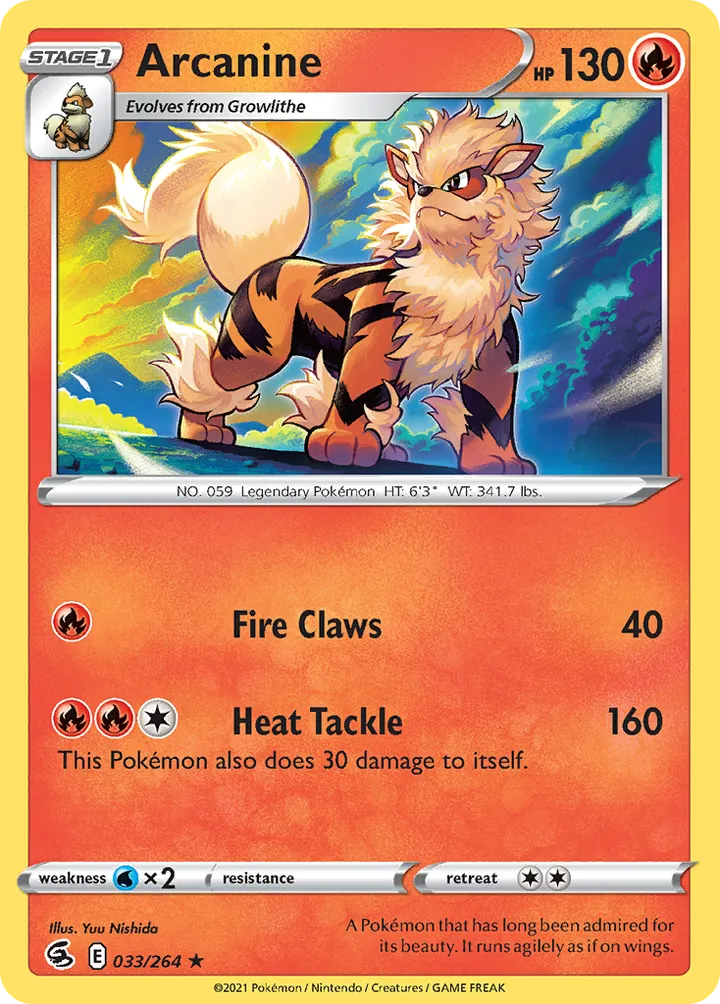 Sword & Shield—Fusion Strike 英語版 Arcanine 33 カード表面