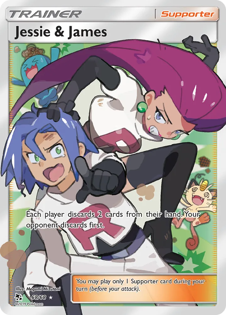 Hidden Fates 영어판 Jessie & James 68 카드 앞면