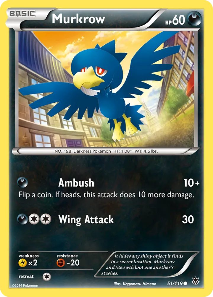 XY—Phantom Forces 英語版 Murkrow 51 カード表面