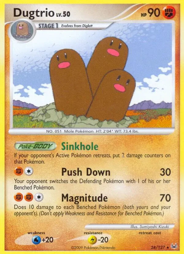 Platinum 英語版 Dugtrio 24 カード表面