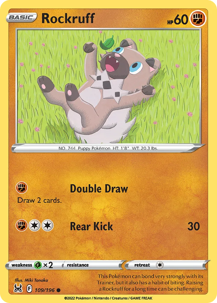 Sword & Shield—Lost Origin 英語版 Rockruff 109 カード表面