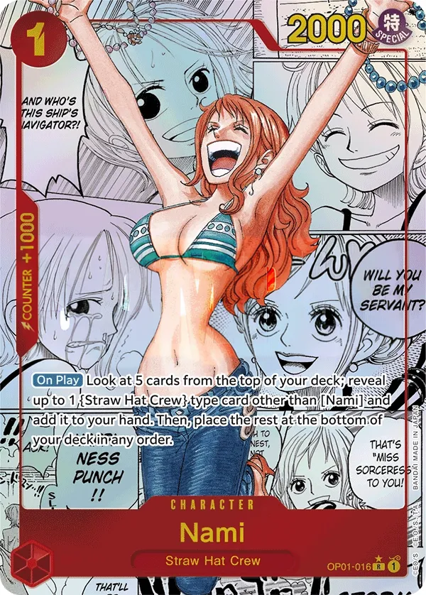 Romance Dawn 英語版 Nami OP01-016 · パラレル 8 カード表面