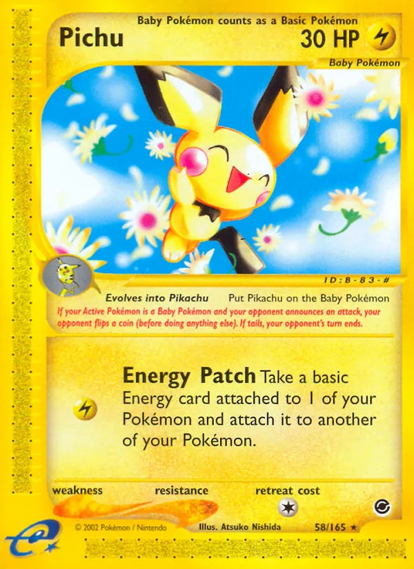 Expedition Base Set 영어판 Pichu 58 카드 앞면