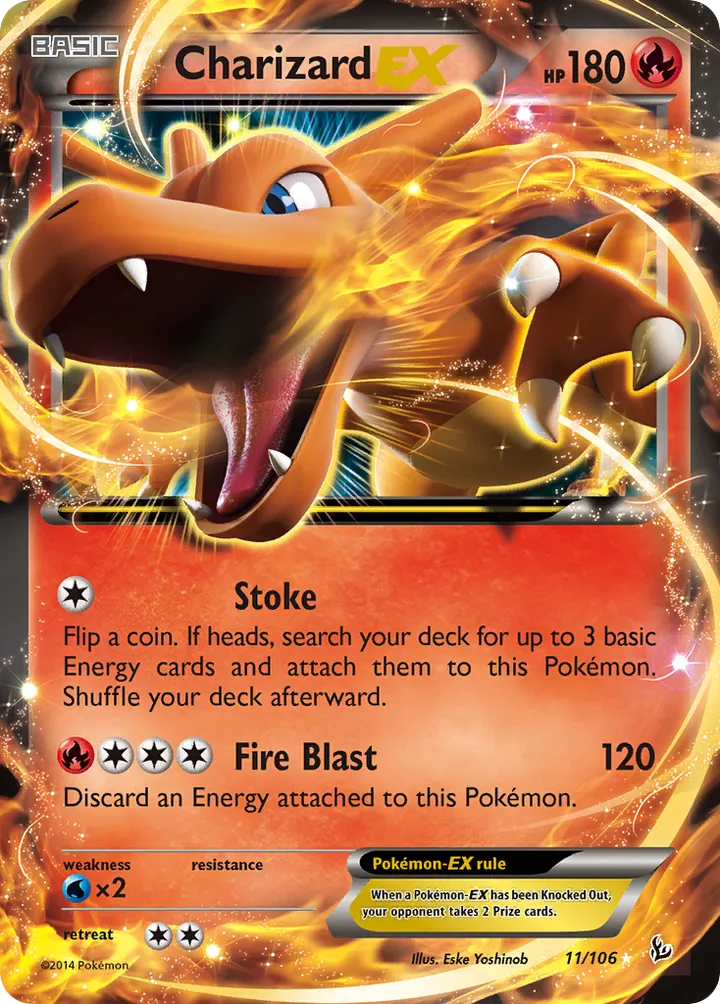 XY—Flashfire 영어판 Charizard-EX 11 카드 앞면