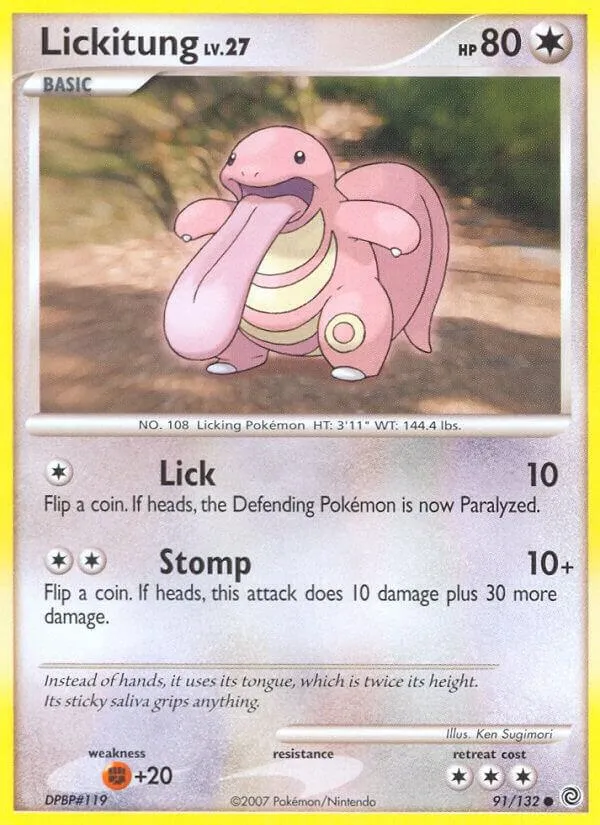 Diamond & Pearl—Secret Wonders 英語版 Lickitung 91 カード表面