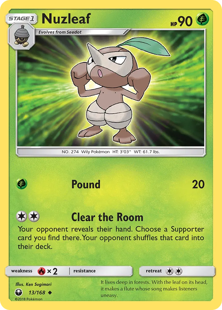 Sun & Moon—Celestial Storm 영어판 Nuzleaf 13 카드 앞면