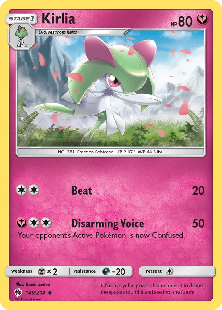 Sun & Moon—Lost Thunder 영어판 Kirlia 140 카드 앞면