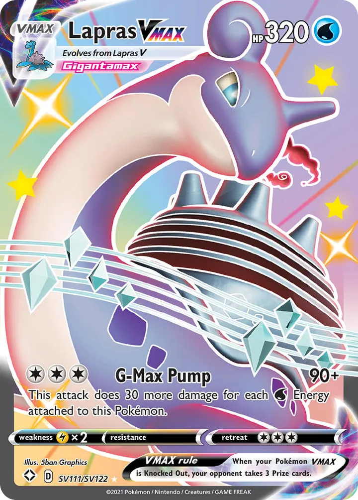 Shining Fates 영어판 Lapras VMAX SV111 카드 앞면