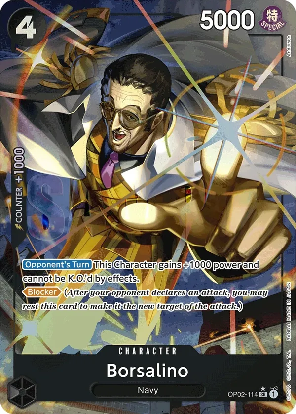 Paramount War 英語版 Borsalino OP02-114 · パラレル 3 カード表面