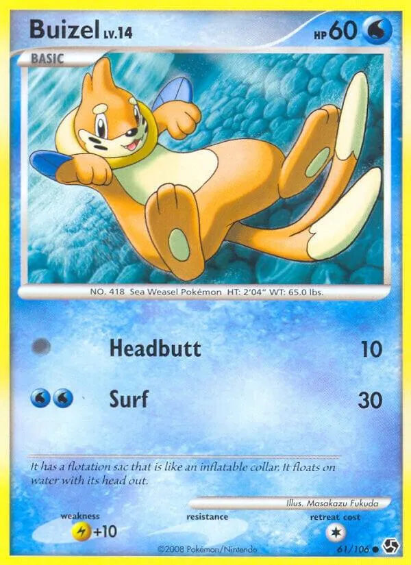 Diamond & Pearl—Great Encounters 영어판 Buizel 61 카드 앞면